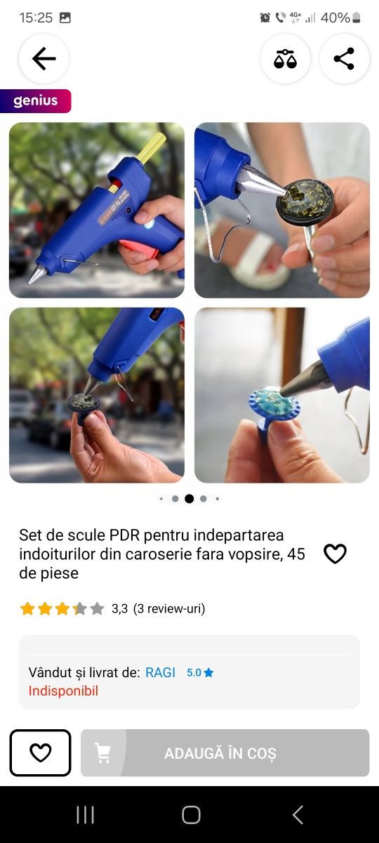 Set de scule pdr pentru îndepărtarea indoiturilor din caroserie