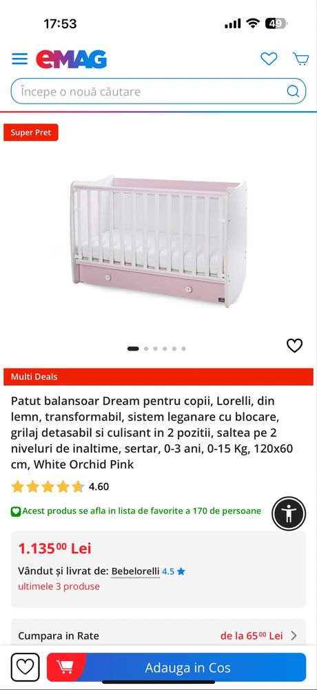 Patuț BeBe impecabil