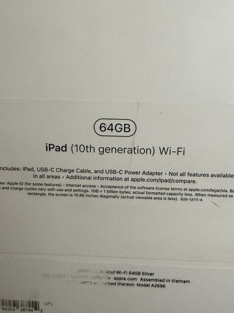 iPad 10 / 64 gb wi fi