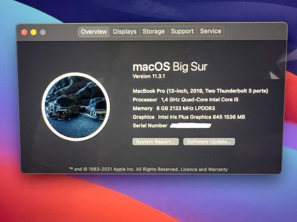 MacBook Pro 13” Touch Bar 2019