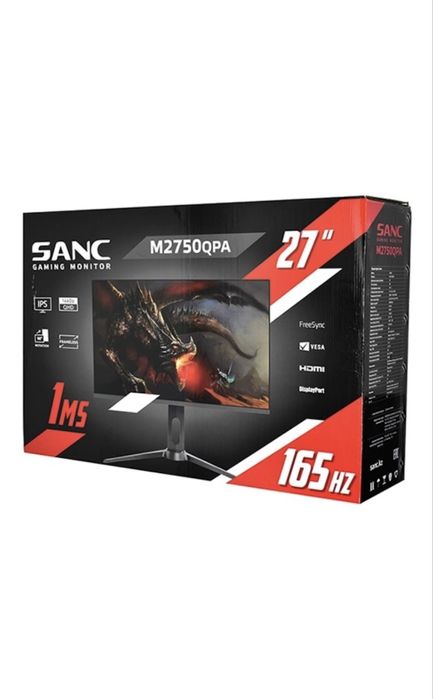 Продам игравой манитор в 2 к разрешение  Sanc M2750QPA черный