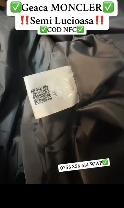 Geaca M.O.N.C.L.E.R Semi Lucioasa Calitate Premium  XXL TAG NFC