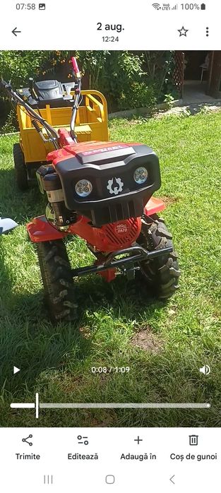 Motocultor 17 cp in garantie cu freza si plug