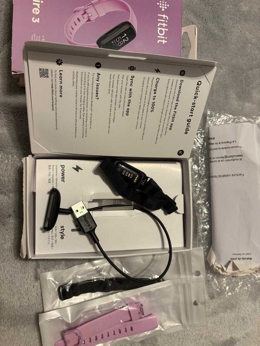 Bratara fitness Fitbit Inspire 3 Lilac Bliss/Black