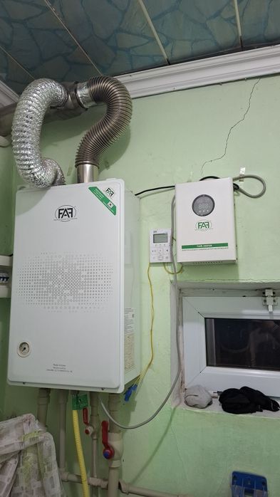 Стенный газовый печ комплект. Батарея трубаларымен