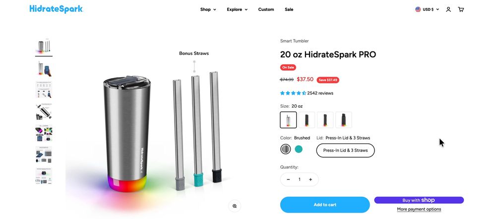 Sticla de apa Hidrate Spark 20oz 600ml America