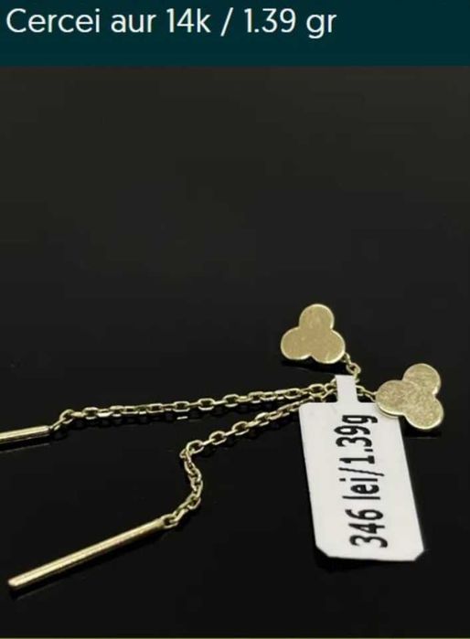 Cercei aur 14 k Mikey Mouse