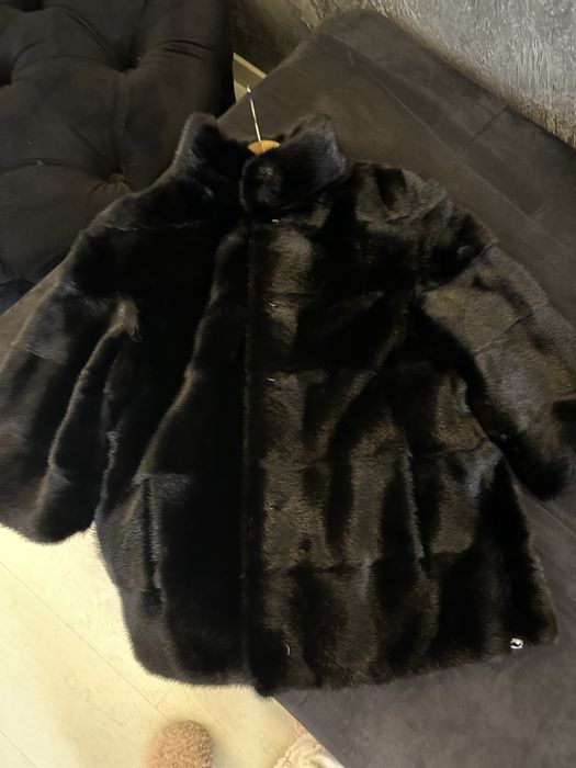 Дамско Палто норка черен цвят