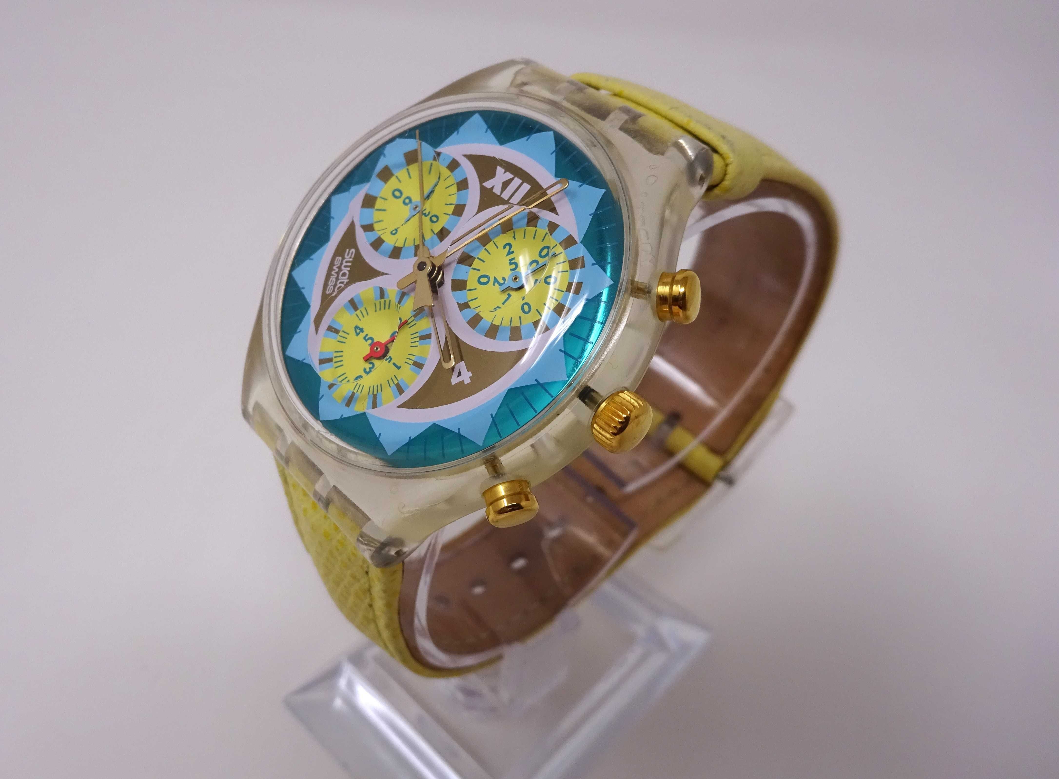 Мъжки кварцов часовник хронограф Swatch с механизъм ETA с 22 камъка