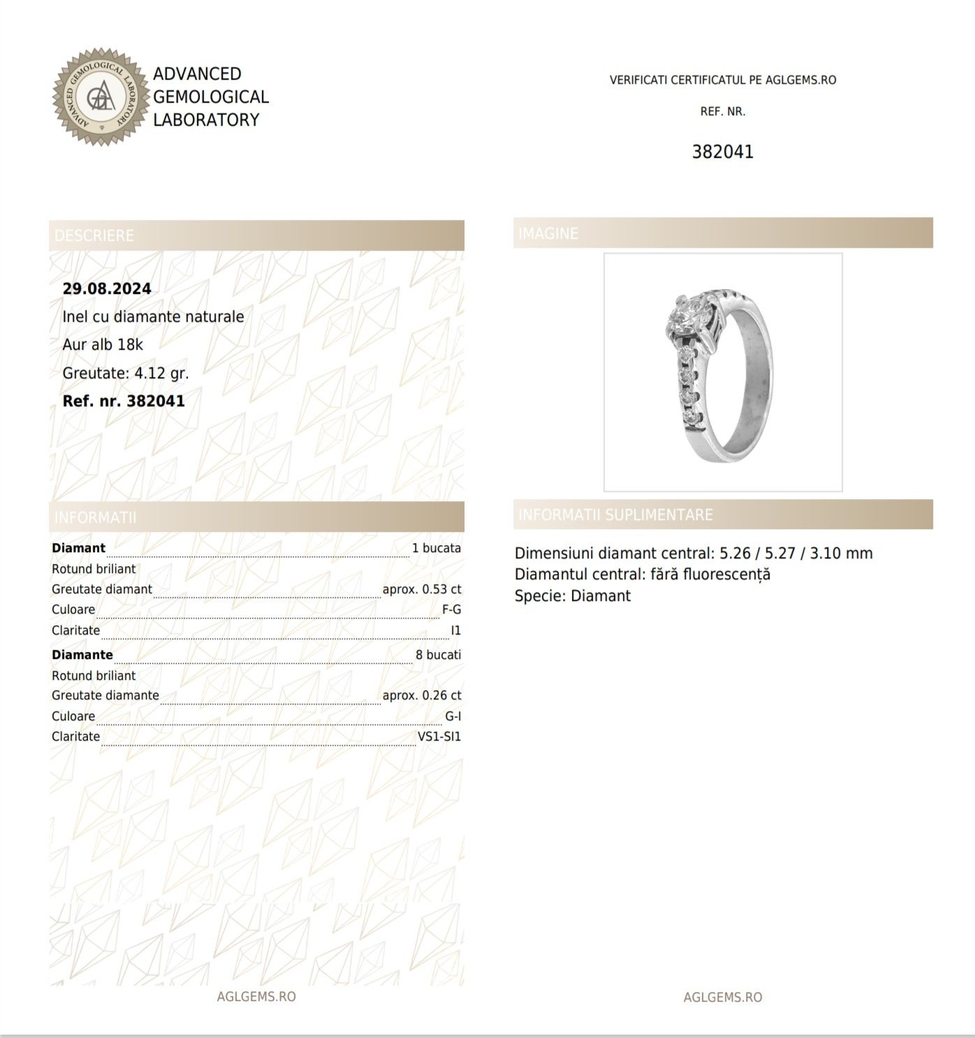Inel Aur 18 K cu diamante naturale!!!
Aur alb 18k
Greutate: 4.12 gr.