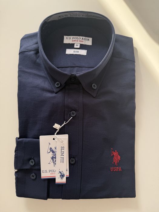 Pachet 1+1 Camasa Polo U.S Assn. Marime M alb, negru, bleumarin, albas