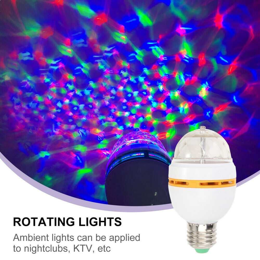LED RGB въртяща цветна диско лампа крушка светлинни ефекти,декорация