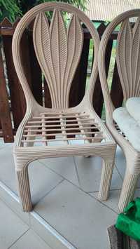 Set 4 scaune din lemn impletit terasa/gradina