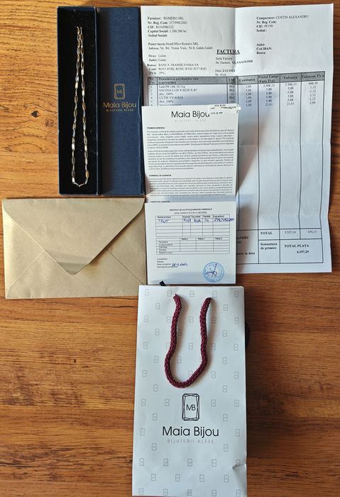 Vand lant aur 14k galben cu alb