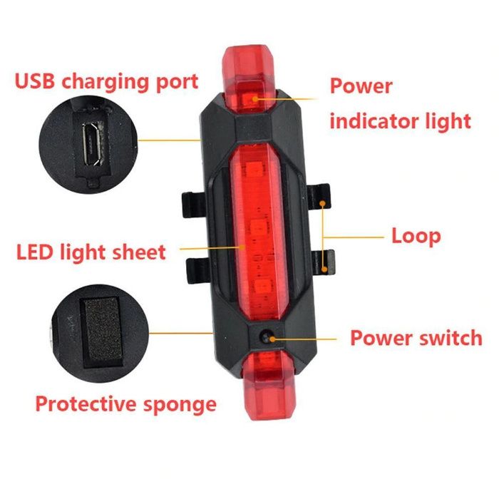 Lumini / stop cu USB trotineta electrica Xiaomi M365 / Pro / bicicleta