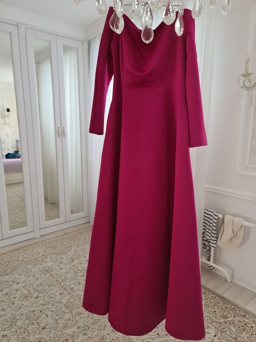 Платье из тафты фуксия