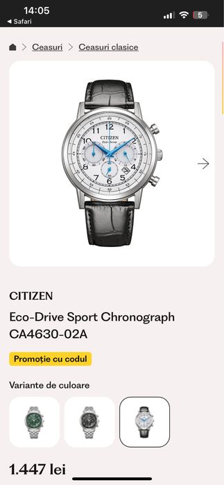 CITIZEN Eco-Drive Sport Chronograph CA4630-02A