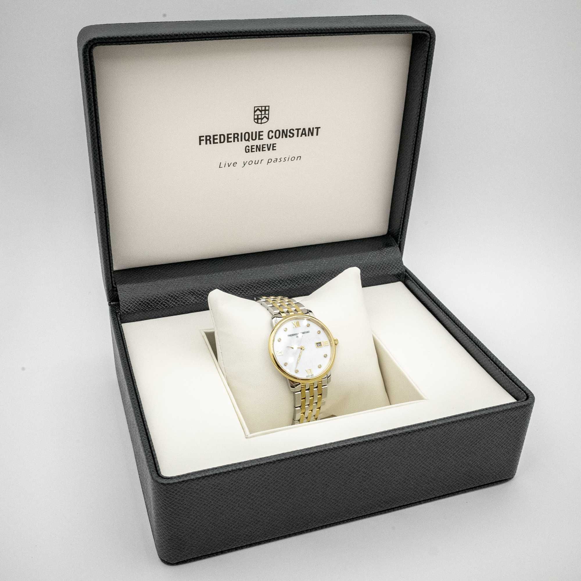 Дамски часовник Frederique Constant Slimline Quartz Diamond Pearl Dial