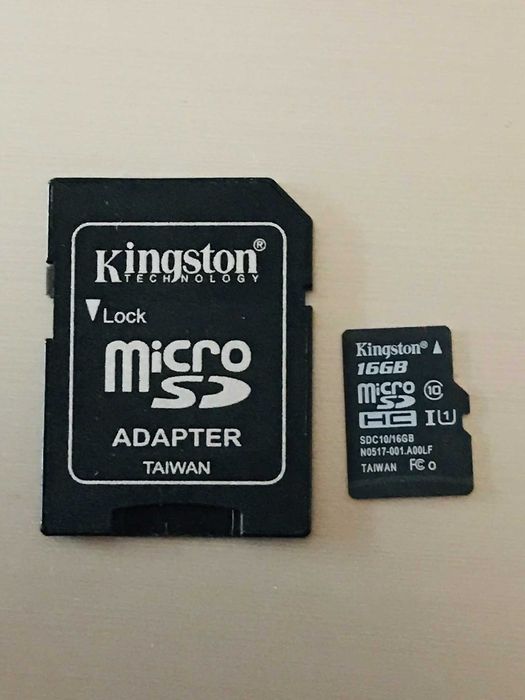Micro Sd Card + SD adapter Kingston 16GB 10