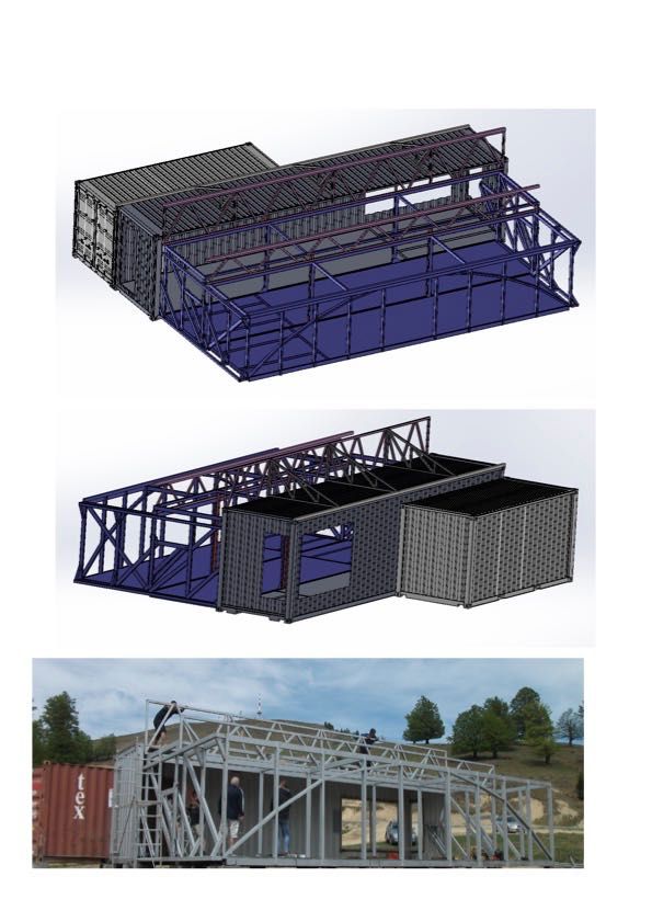 Construcție metalică auto-portantă cu destinație multiplă