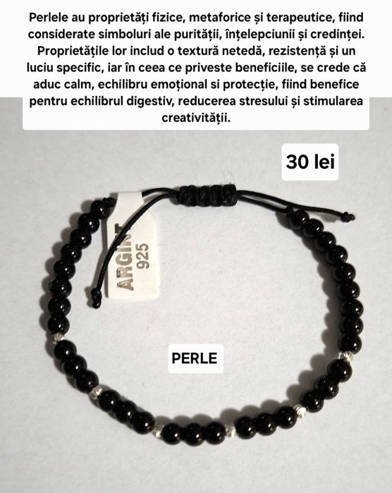 Brățări cu pietre semiprețioase și biluțe din argint