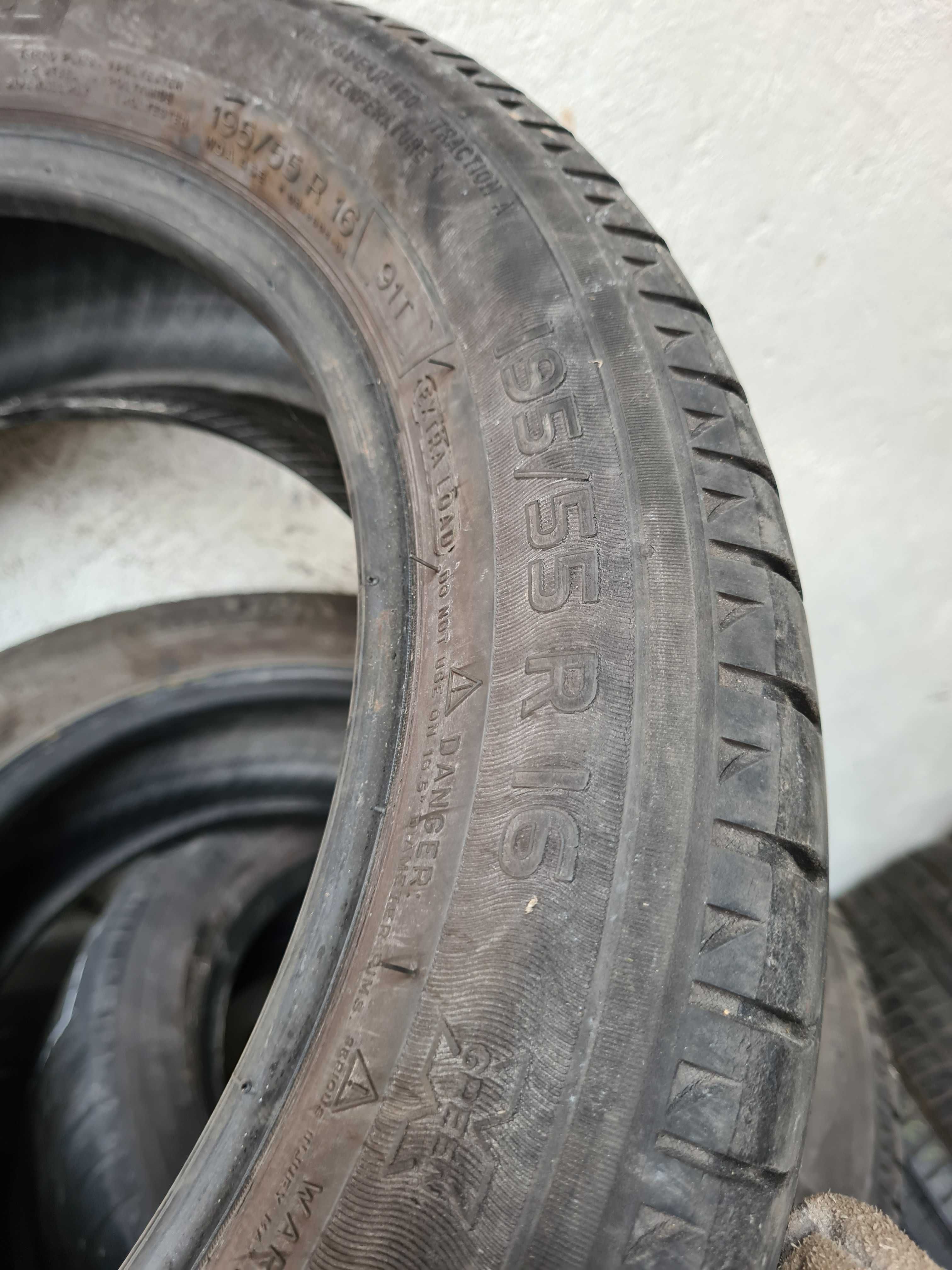 4 бр. броя летни гуми 195/55/16 Michelin 2x5 mm 2x4 mm DOT 4410