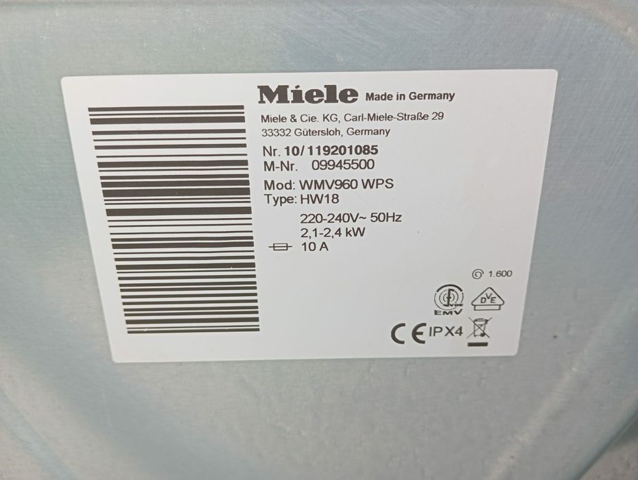 Miele WMV 960 WPS,9 kg ,wi fi ,1600 rot/ min