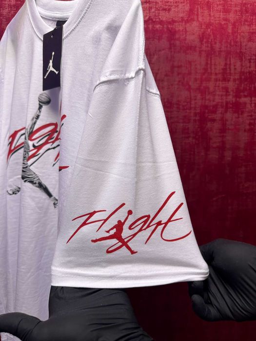 Tricou JORDAN FLIGHT | Alb | Rosu | Negru | NOU | Premium | Nike |