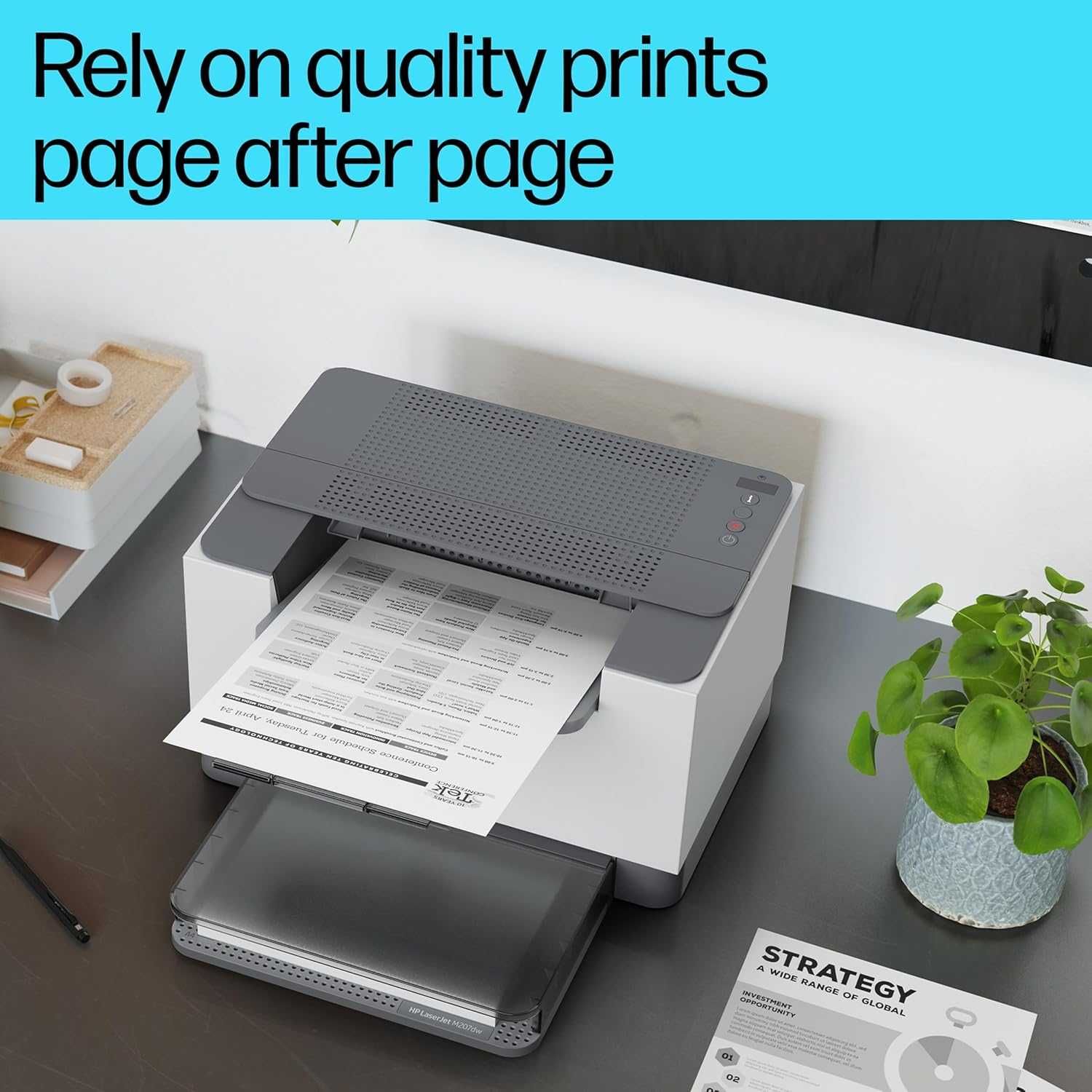 Принтер HP LaserJet M207dw, черно-бял, безжичен, лесна настройка