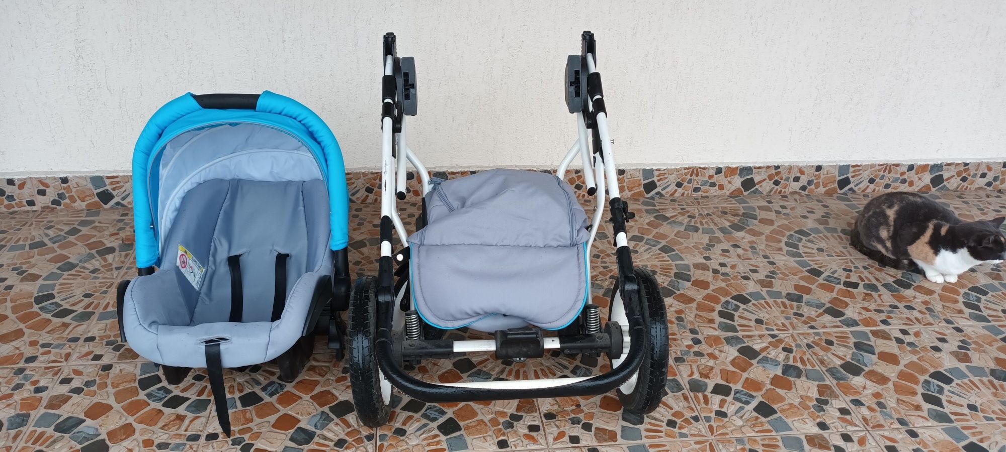 Carucior bebe 3 în 1 kerttu fusion turcoaz