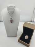 Set inel si lant Aur 18 kt cu medalion cu Diamante Naturale 6.49 ct
