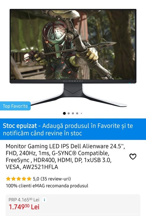 Unitate Pc si monitor gaming