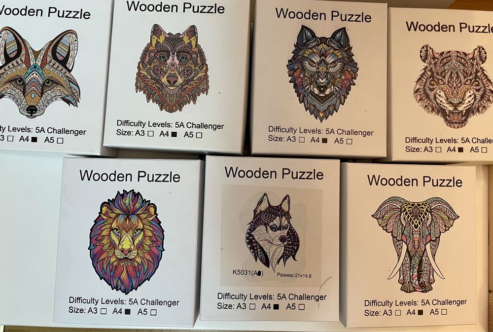 Jucarii - Puzzle din lemn - forme diferite animale
