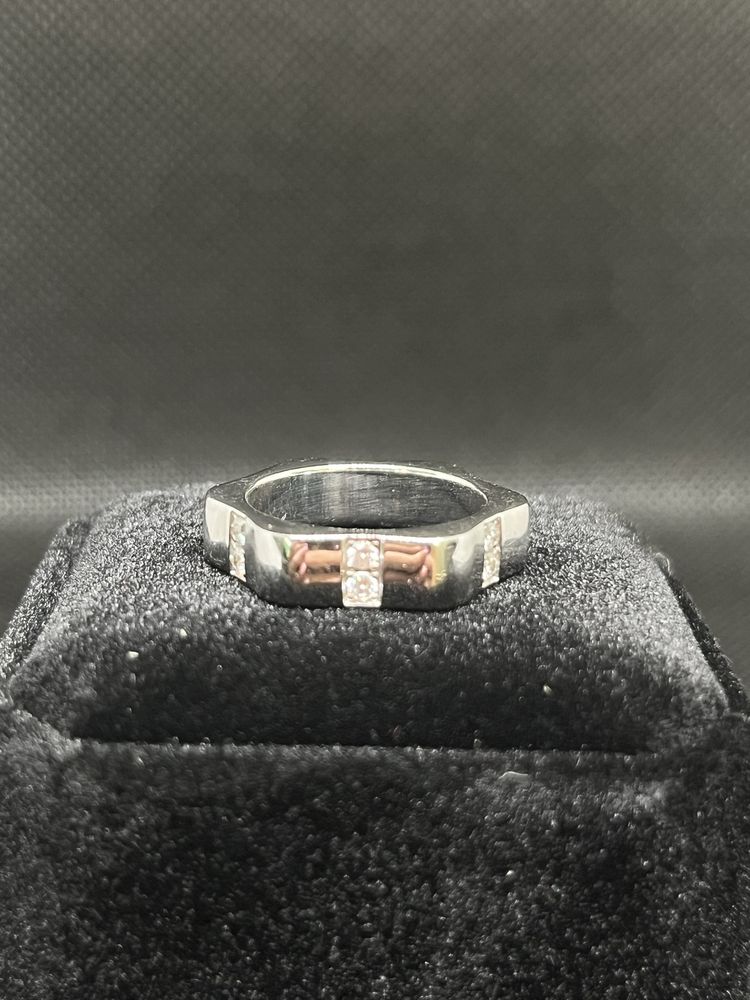 Оригинален пръстен Montblanc бяло злато и брилянти