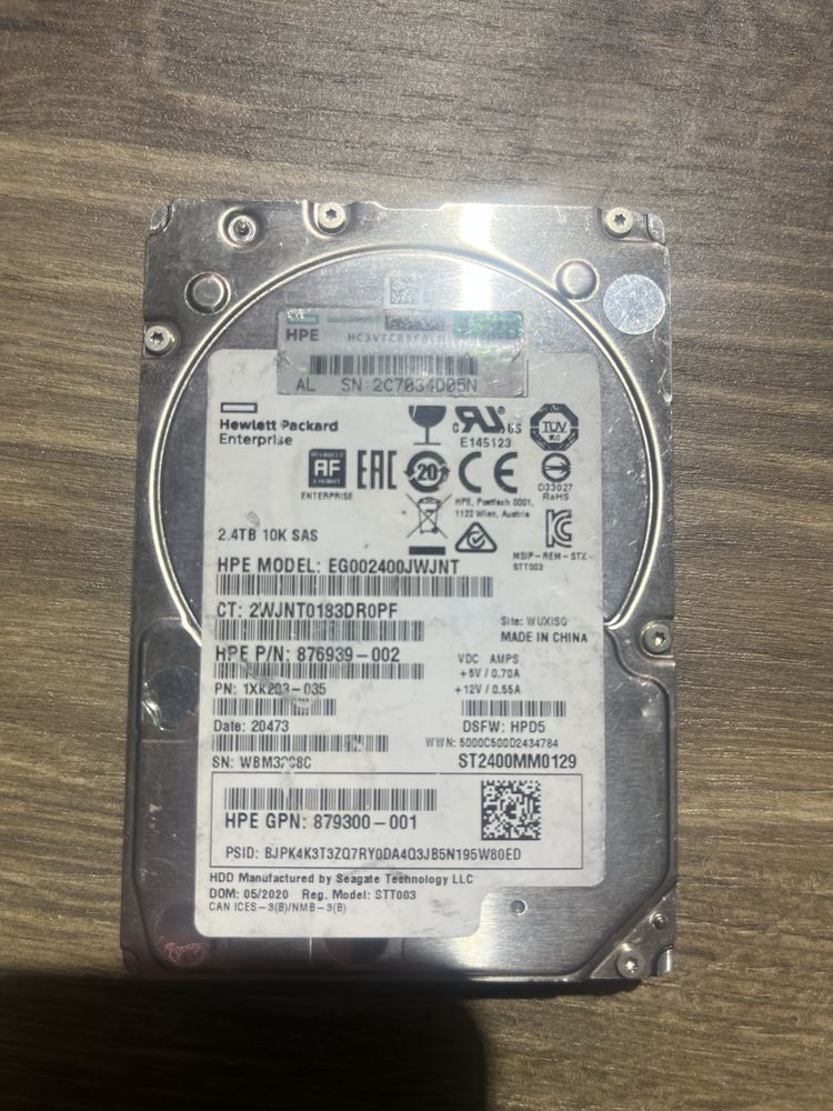 Жесткий диск HP EG002400JWJNT G8-G10 2.4TB 12G 10K 2.5 SAS