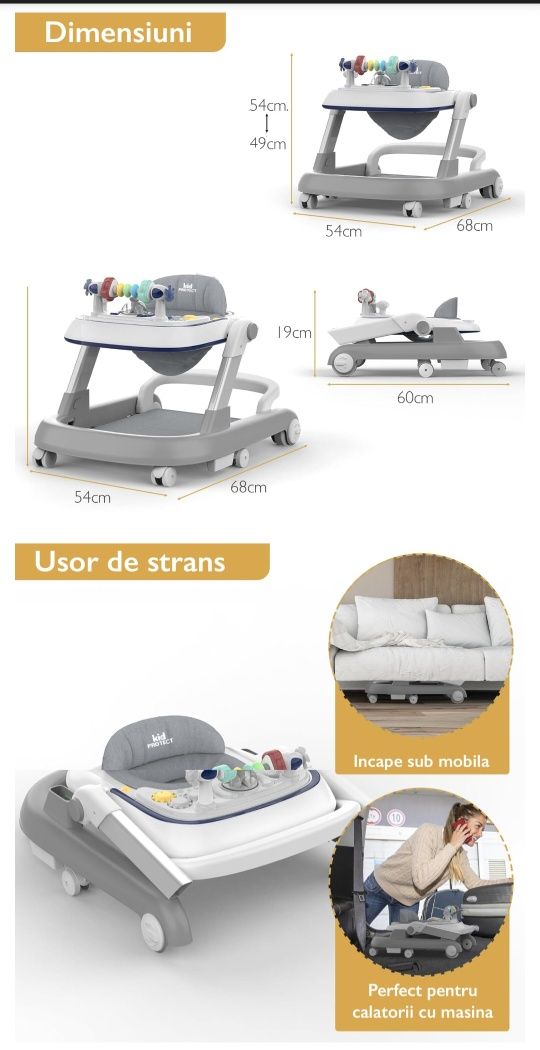 Premergator Copii 2 in 1 Reglabil 6 Trepte KidProtect®