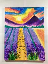 Картина Акрилни бои - Лавандулово поле