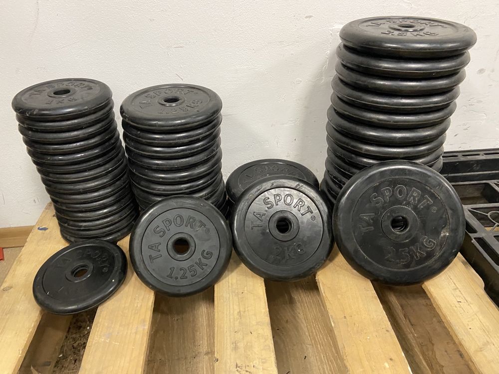 Discuri gantere haltera cauciucate noi 1 kg,1,25 kg,2 kg, 2,5 kg noi