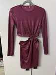 Rochie decupata ciclam stralucitoare