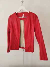 Дамско червено кожено сако/тънко яке