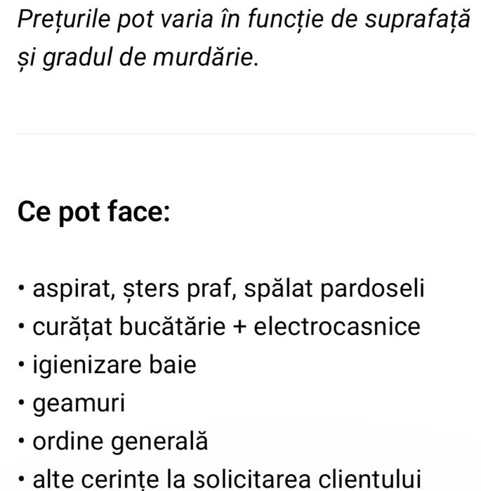 Curatenie case si apartamente