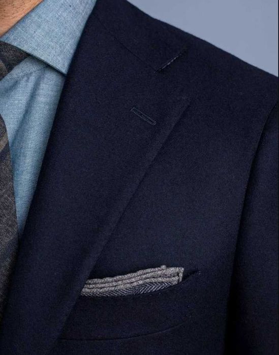 Sacou blazer 40 L slim Massimo Dutti NOU lana Finest Italian albastru