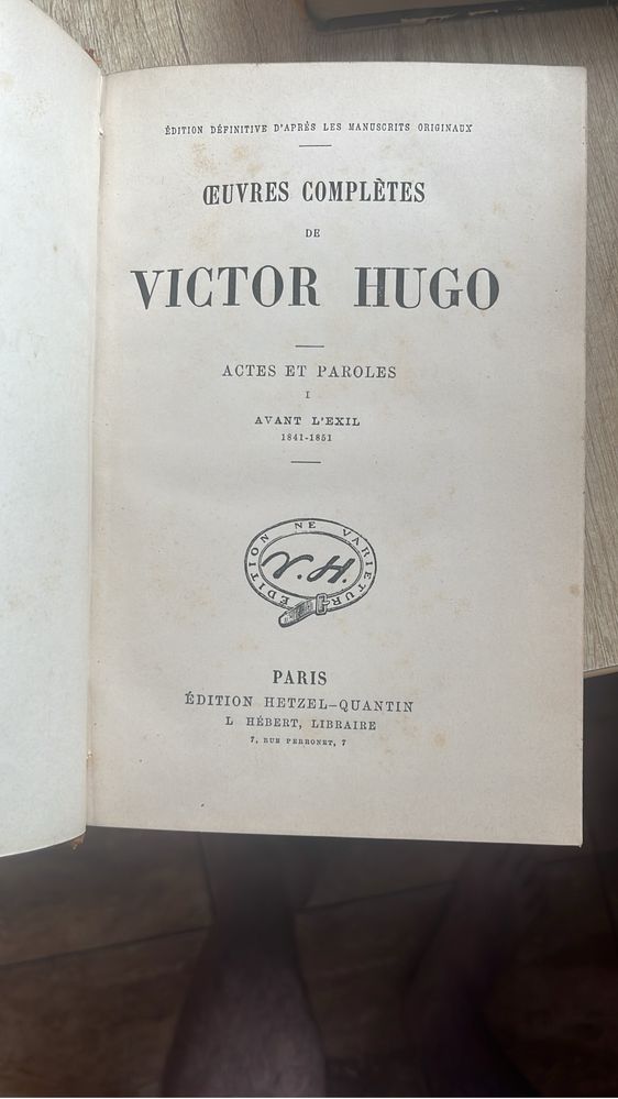 Victor Hugo opere sec. XIX în lb. franceză