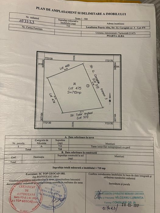 Vând teren poarta albă