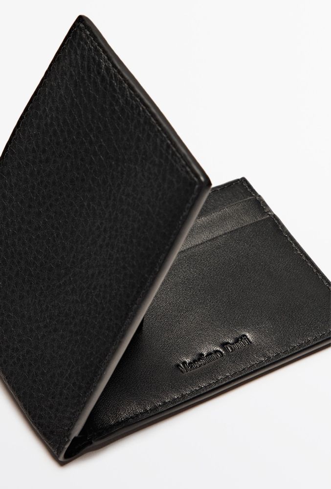 Massimo Dutti Хоризонтален кожен портфейл от естествена напа