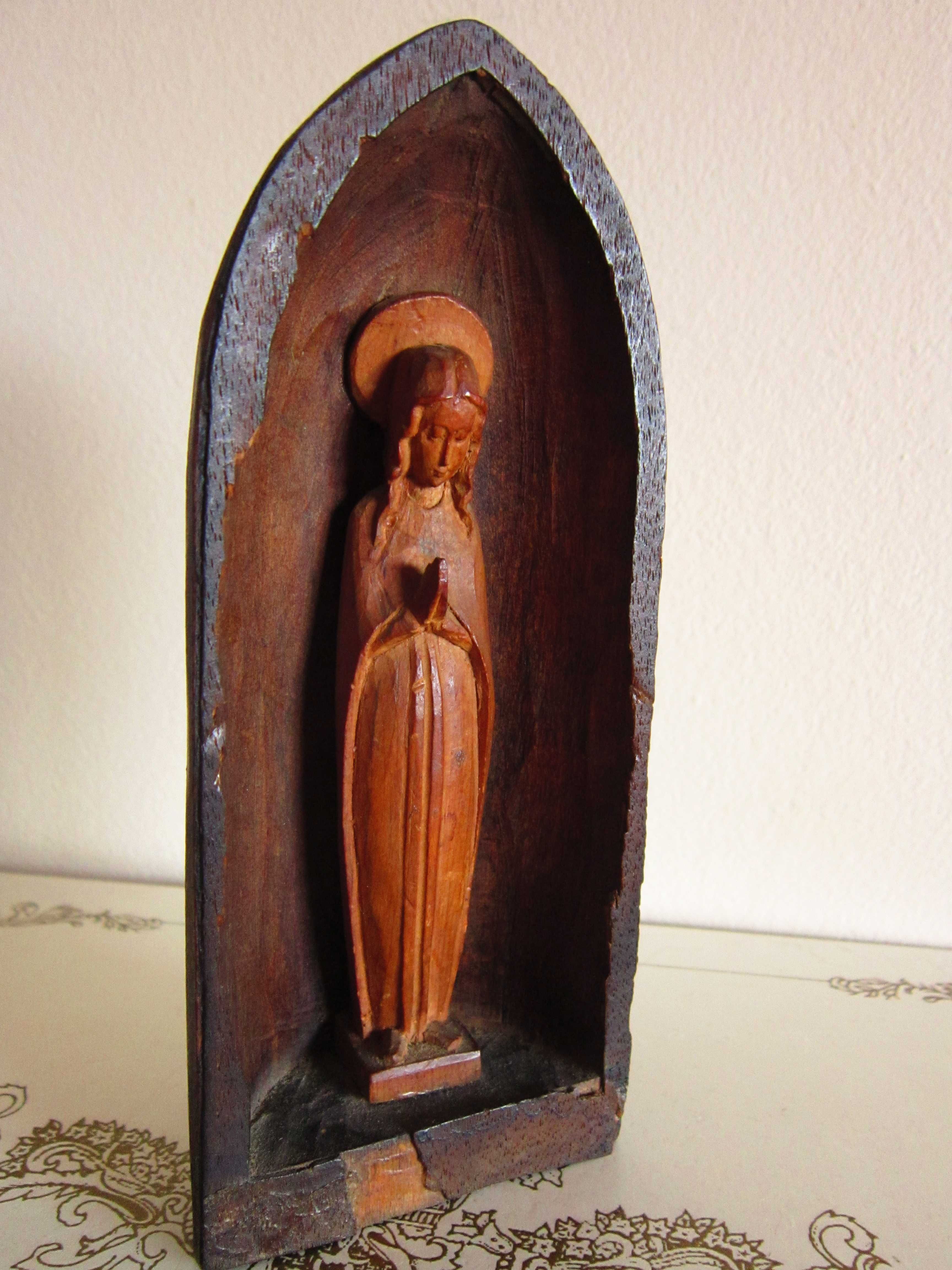 cadou rar Fecioara Maria Madonna sculptura lemn,colectie Germania'50