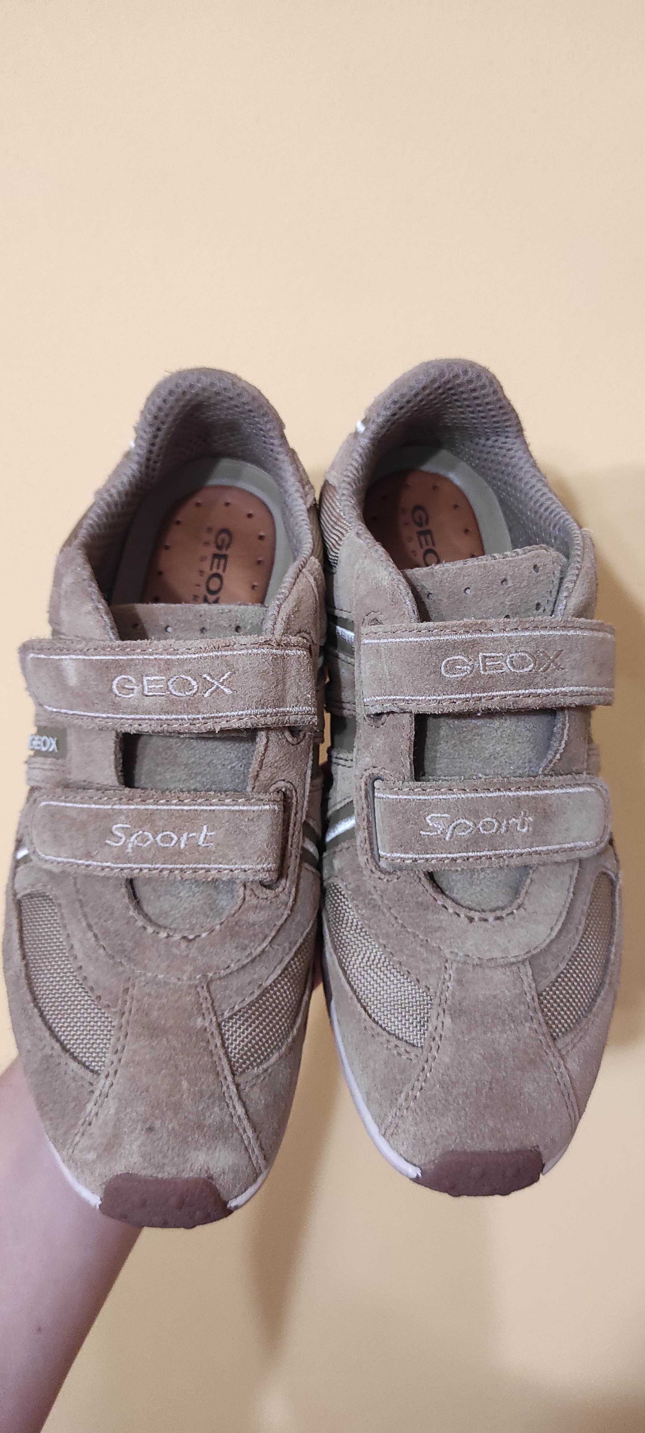 Pantofi Sport dama GEOX piele intoarsa beige, marime 38, talpa Respira