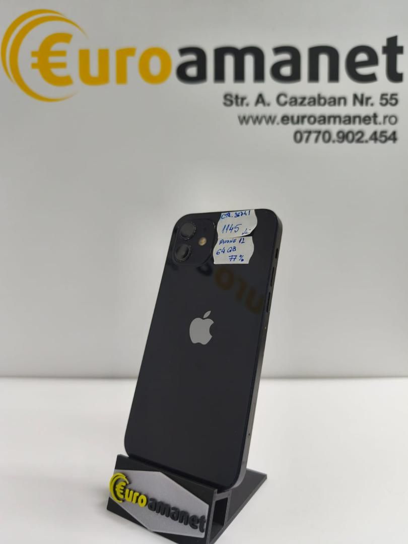 Telefon mobil Apple iPhone 12, 64GB, 5G, Black -I-