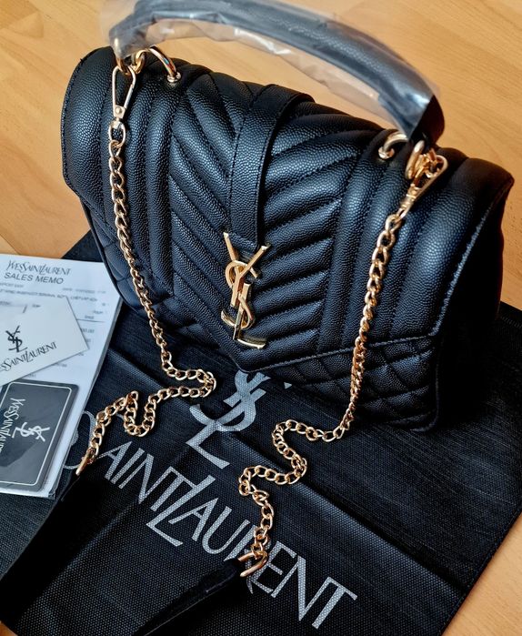 Geanta damă super model (Ysl),logo metalic auriu, saculet, etichetă