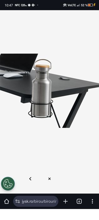 Birou gaming HALSTED 60x120 negru